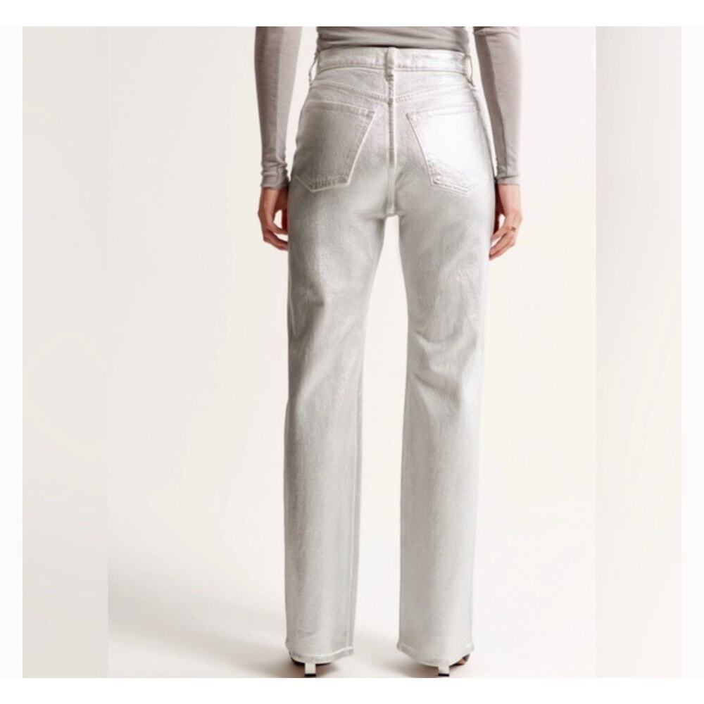 NWT Abercrombie fitch Silver Jeans Sz 28/6 Curve Love90s Straight High Rise NEW - Picture 4 of 9